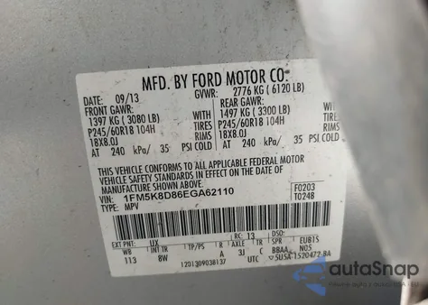 2014 Ford Explorer Xlt from USA, damaged, VIN 1FM5K8D86EGA62110